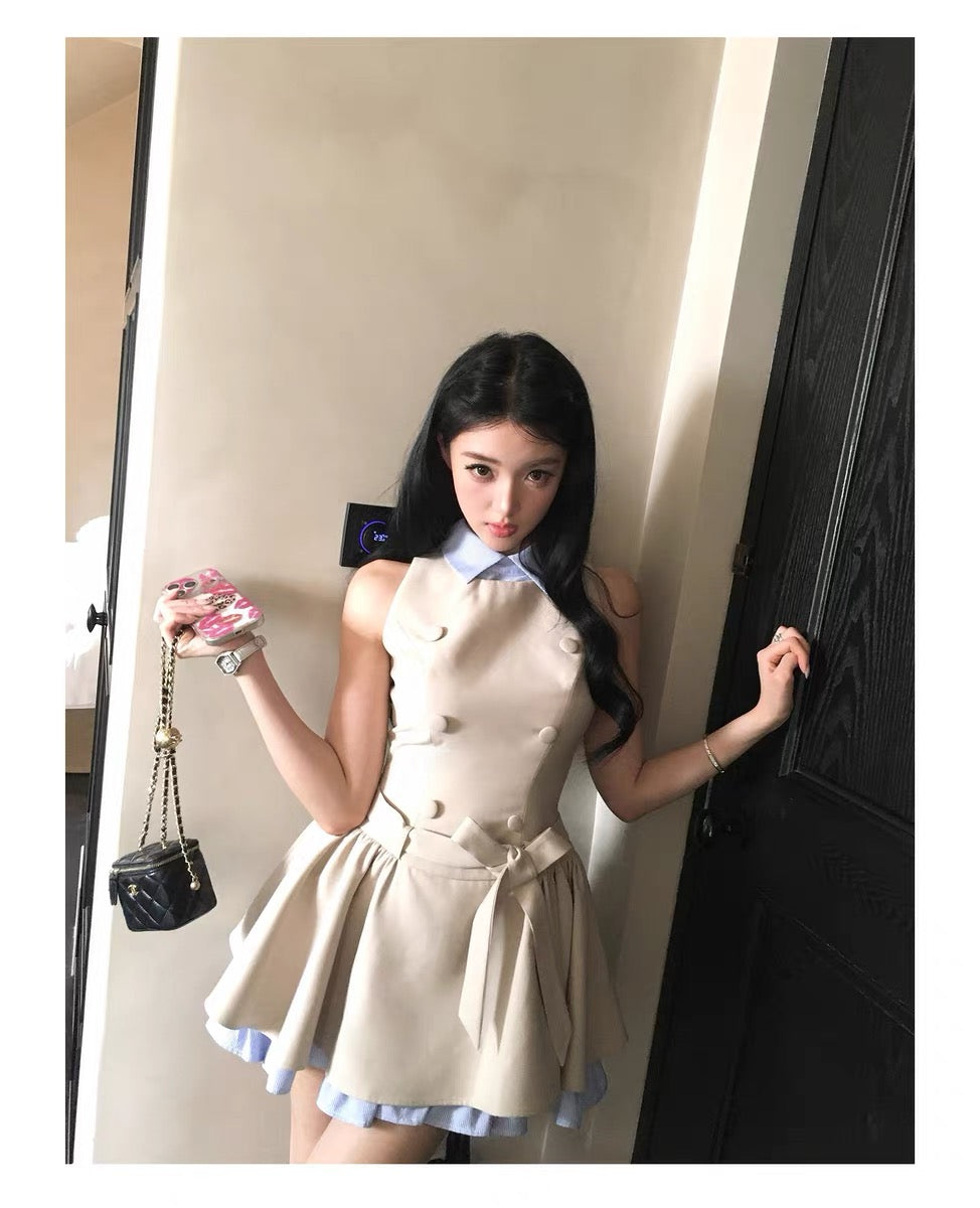 【dress】ドッキングフレアミニワンピース  N3730