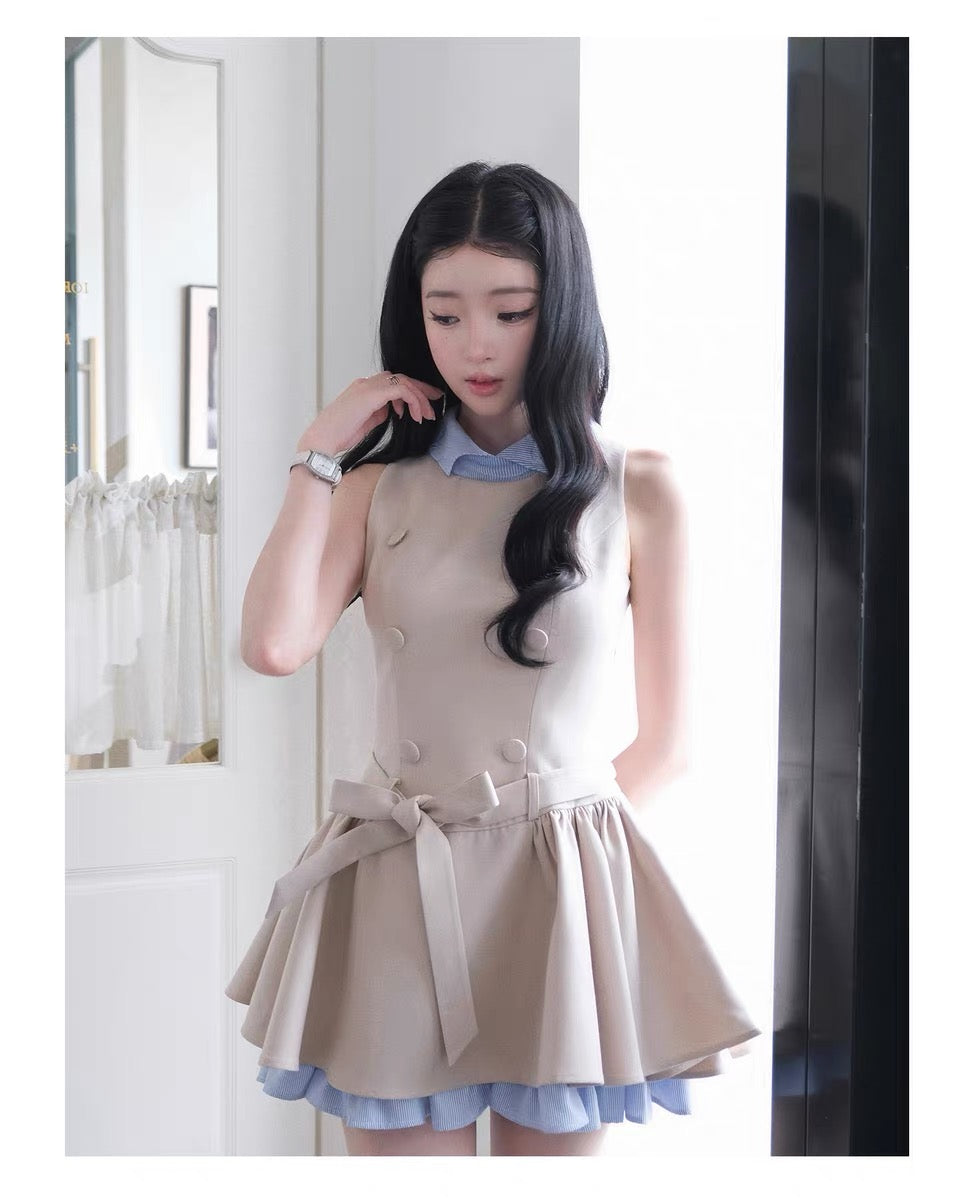 【dress】ドッキングフレアミニワンピース  N3730