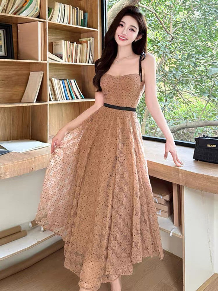 【dress】立体感フラワーキャミワンピース  N3734