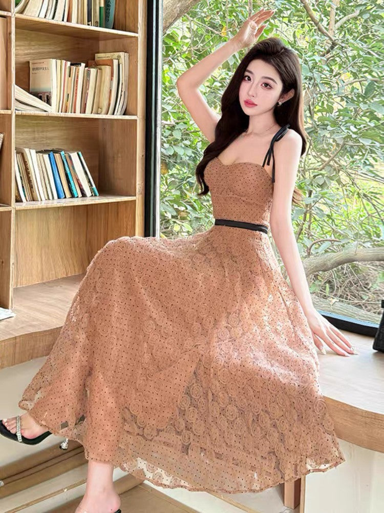 【dress】立体感フラワーキャミワンピース  N3734