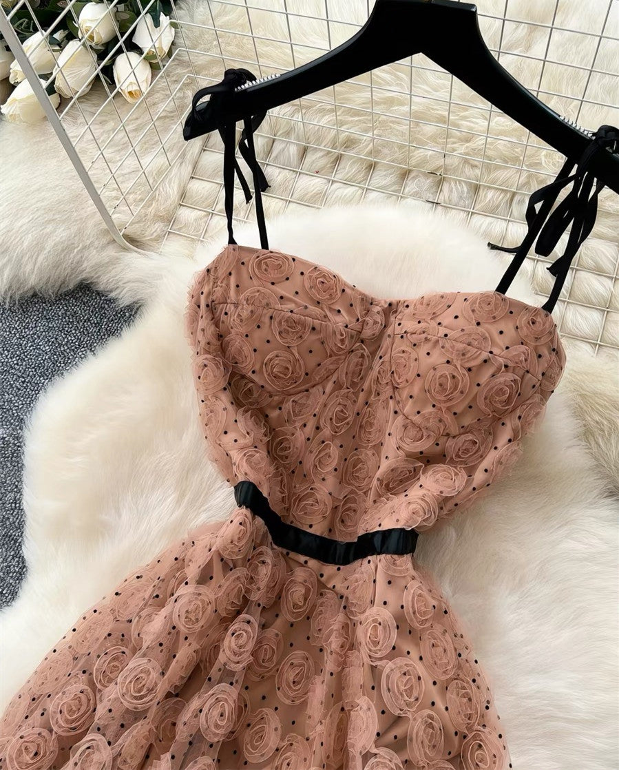 【dress】立体感フラワーキャミワンピース  N3734