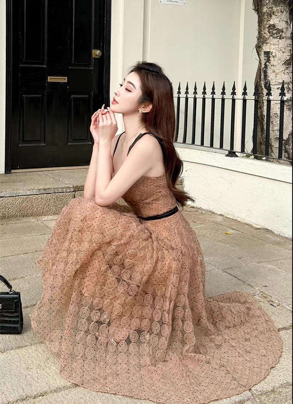 【dress】立体感フラワーキャミワンピース  N3734