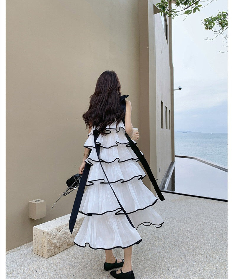 【dress】ショルダーリボンボリュームエアリーワンピース  N3735