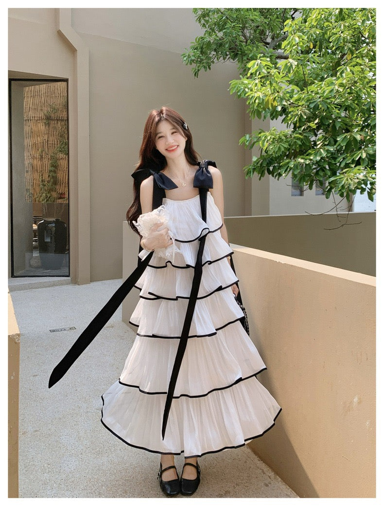 【dress】ショルダーリボンボリュームエアリーワンピース  N3735