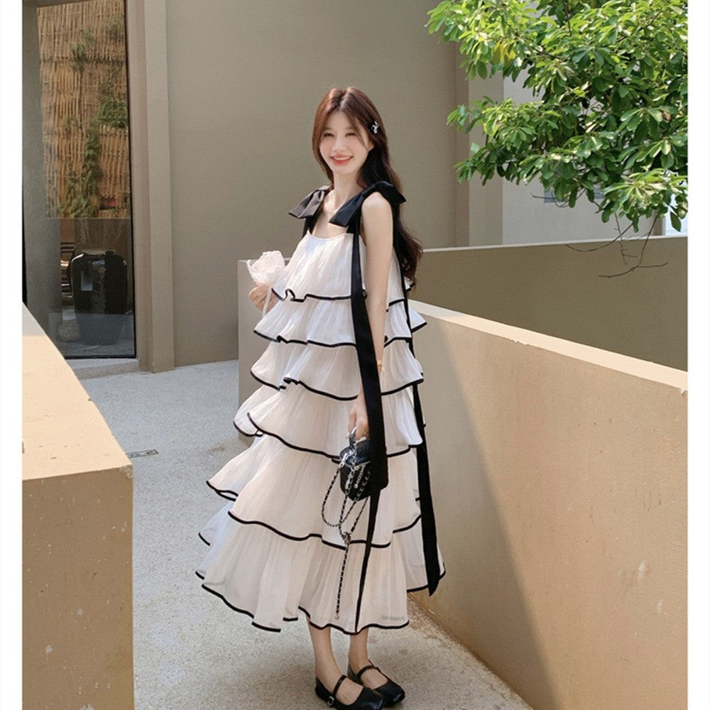 【dress】ショルダーリボンボリュームエアリーワンピース  N3735