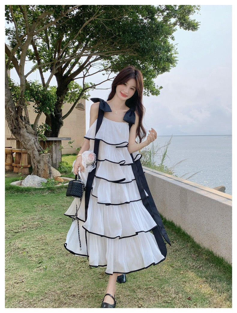 【dress】ショルダーリボンボリュームエアリーワンピース  N3735