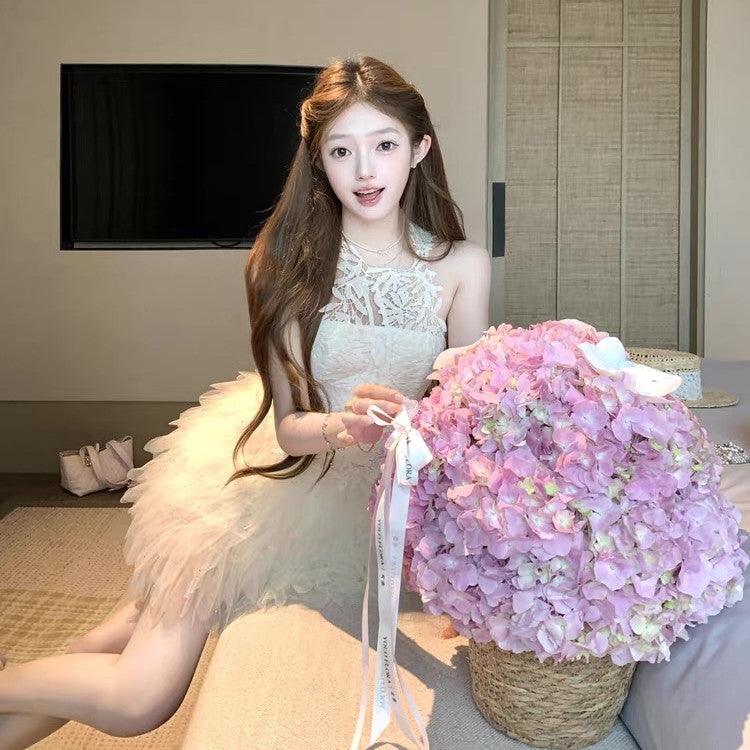 【dress】レースドッキングチュールミニワンピース  N3737