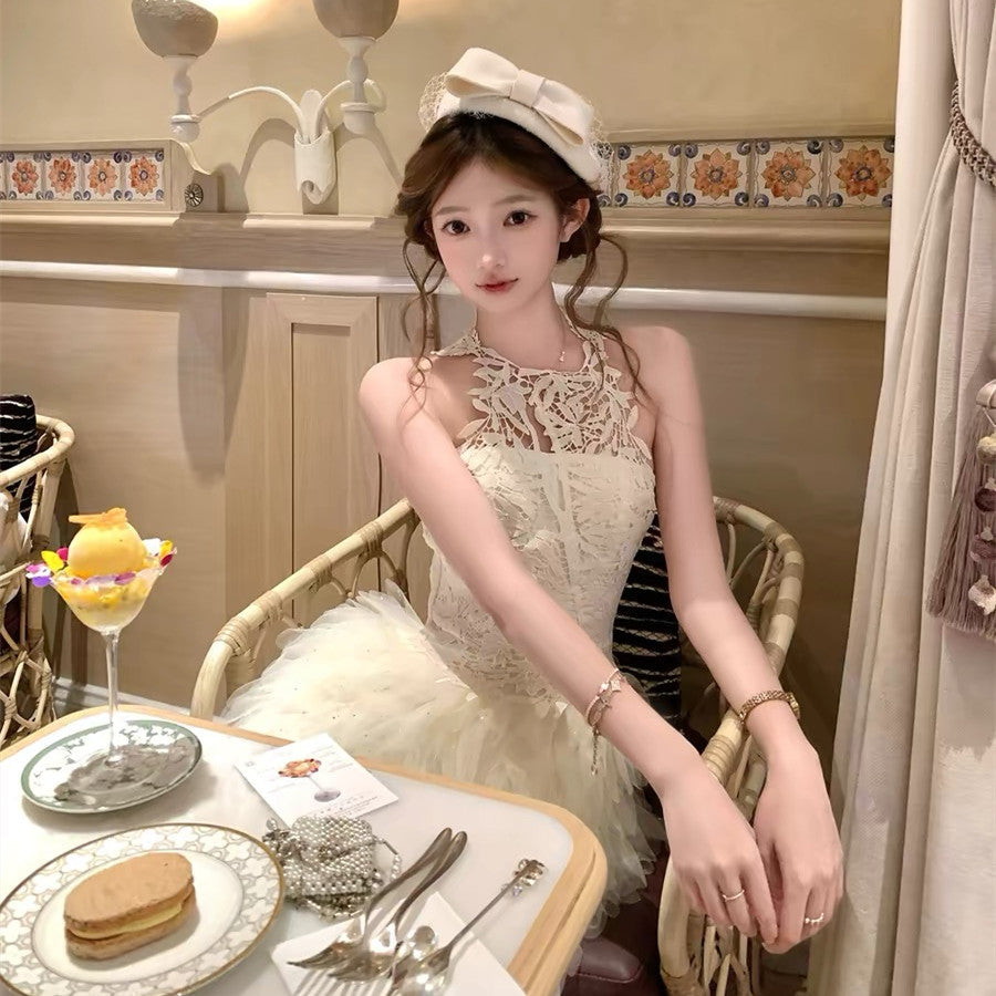 【dress】レースドッキングチュールミニワンピース  N3737