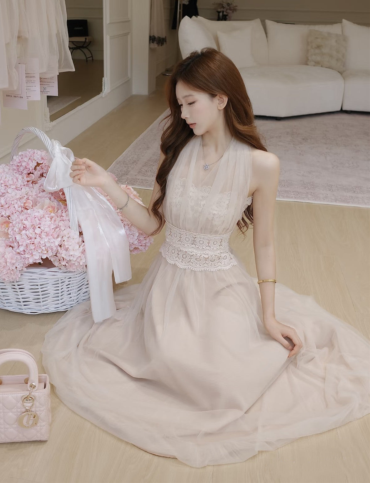 【dress】3WAYレースドッキングチュールワンピース  N3739