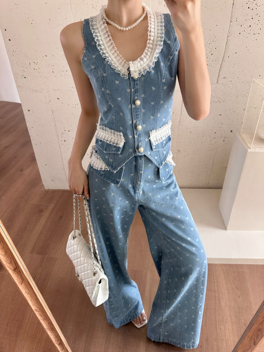 【set】ハートモチーフデニムセット   N3741