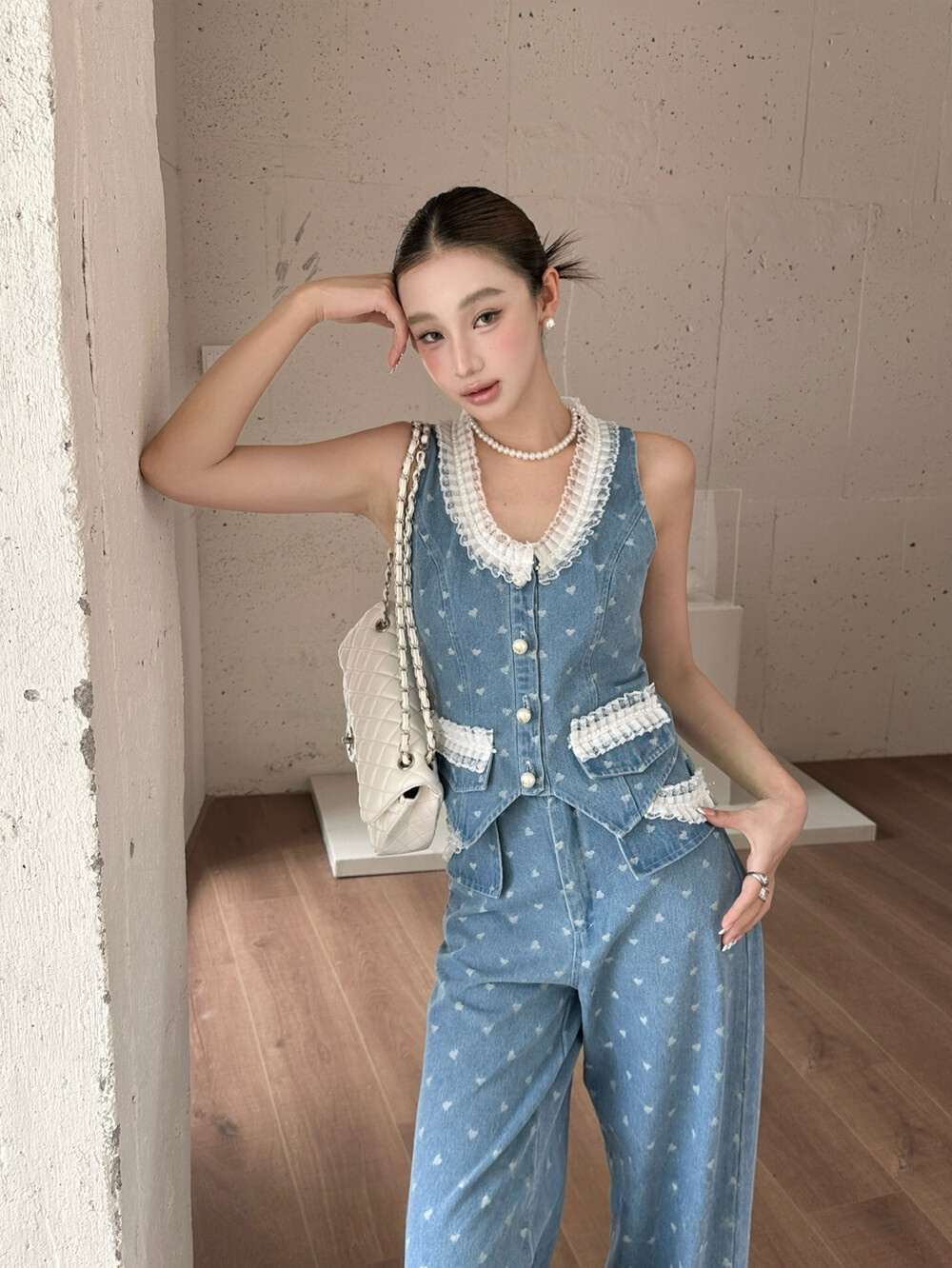 【set】ハートモチーフデニムセット   N3741
