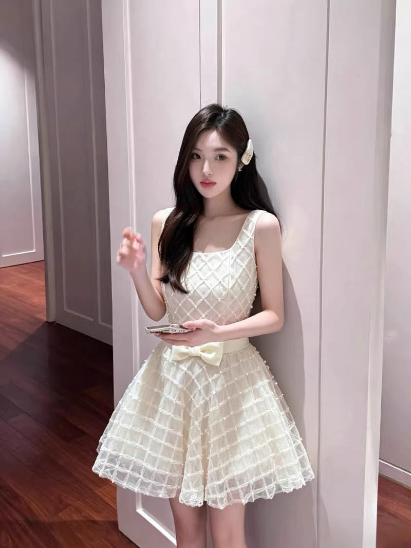 【dress】パールチュールミニワンピース   N3742