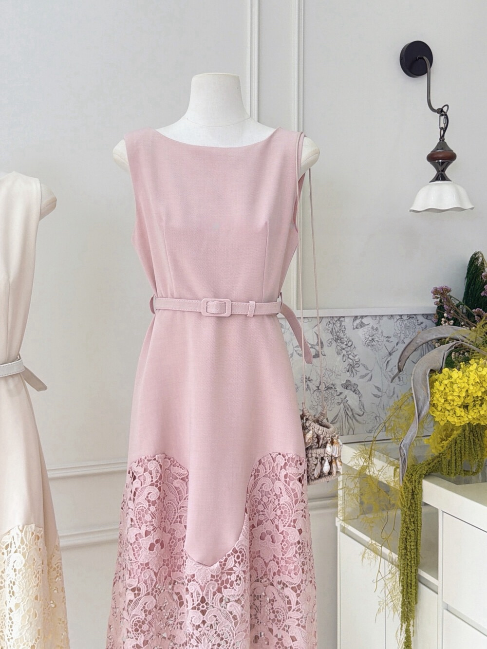 【dress】レースドッキングロングワンピース   N3743
