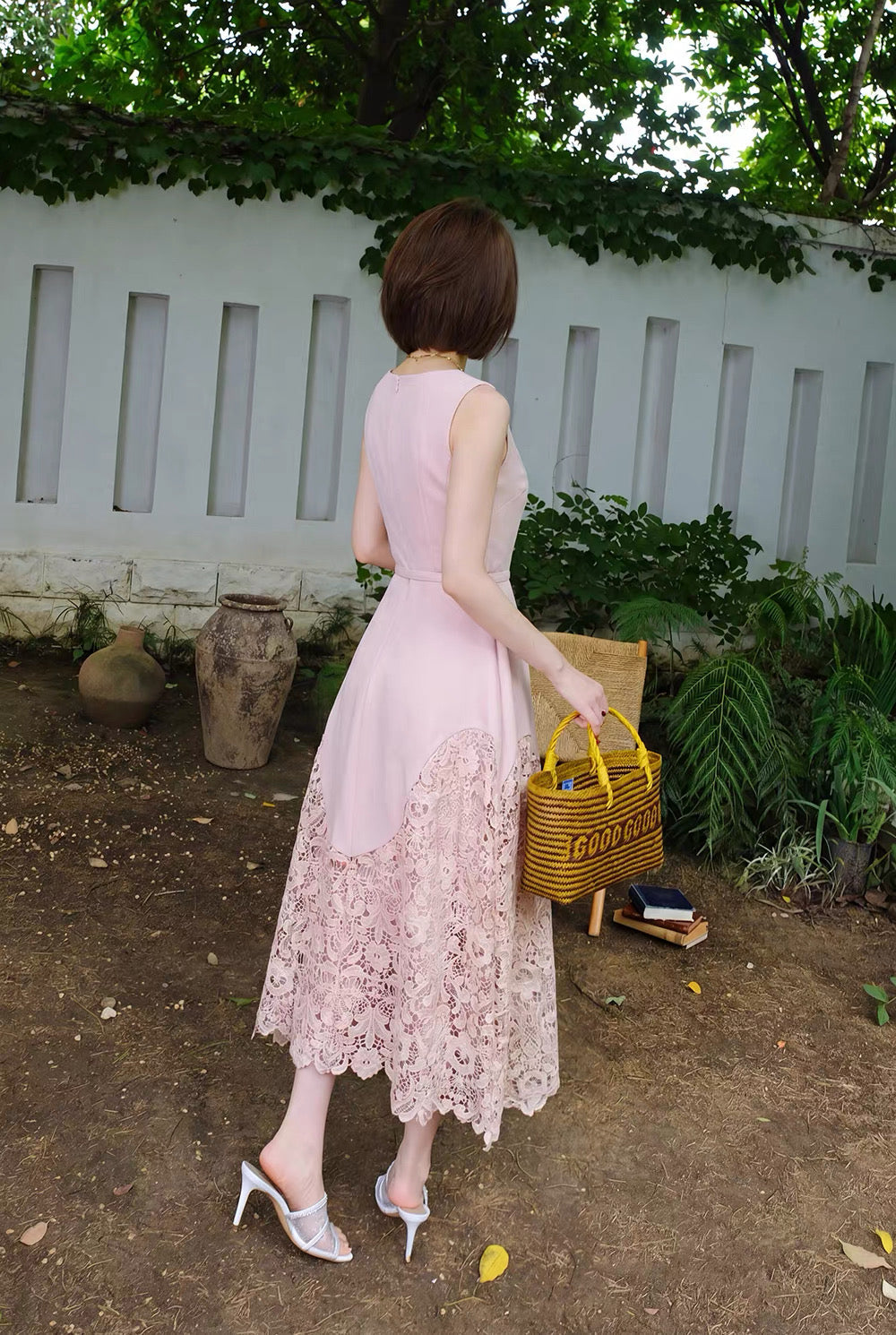 【dress】レースドッキングロングワンピース   N3743