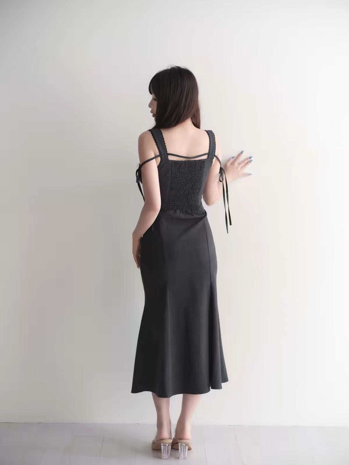 【dress】レースドッキングマーメイドロングワンピース   N3750