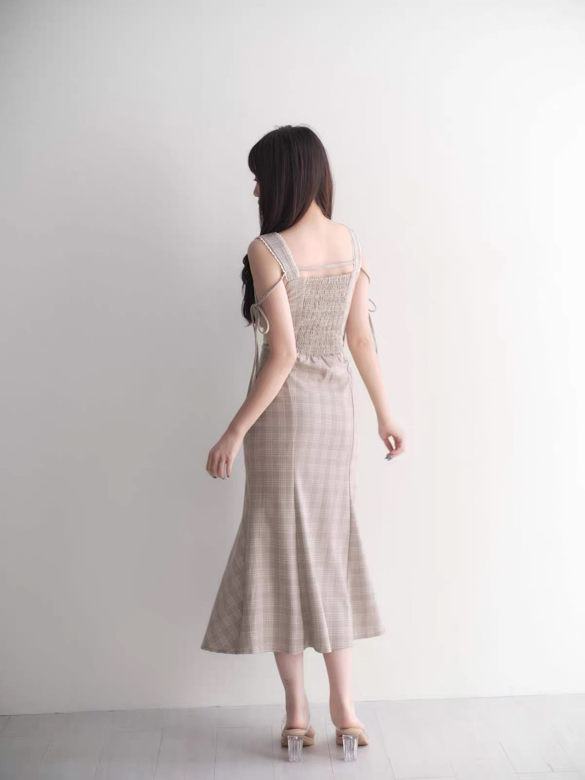【dress】レースドッキングマーメイドロングワンピース   N3750