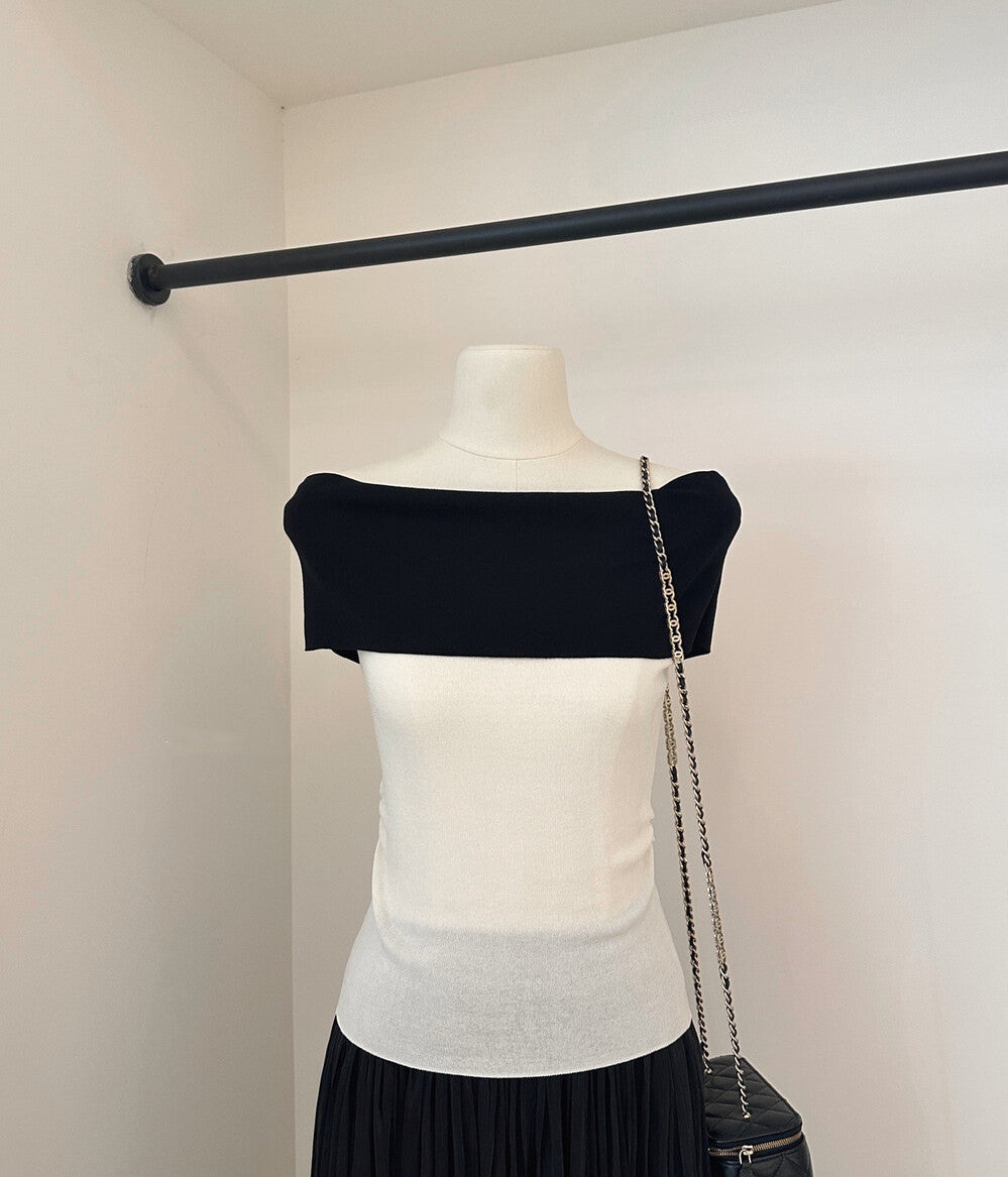 【set】オフショルニットトップス×ロングスカートセット  N3751