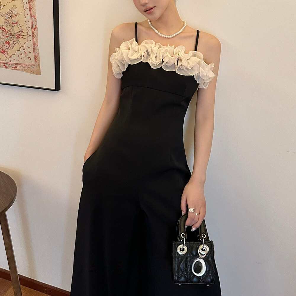 【set】カップ付きフリルオールインワン  N3753