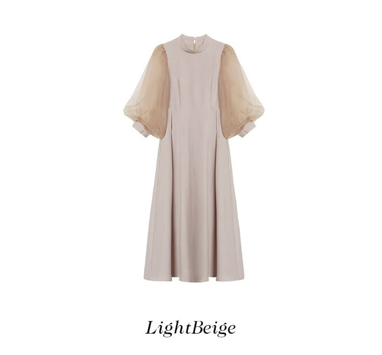 【dress】2WAYパフスリーブリボンロングワンピース   N3754