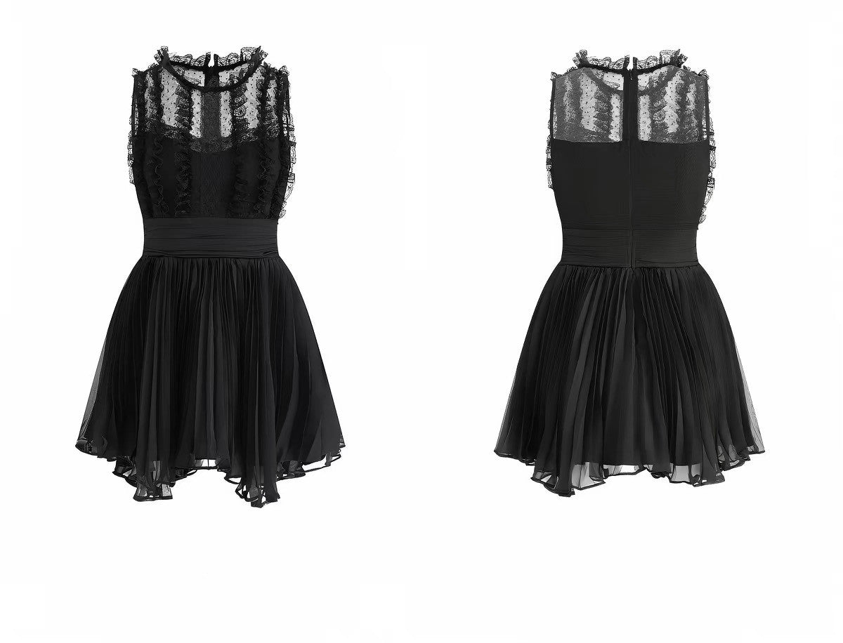 【dress】ギャザーフリルレースミニワンピース   N3757