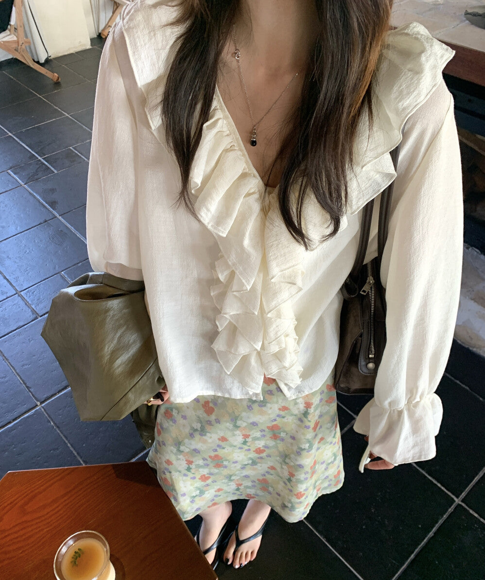 【topsフリルブラウス  N3758