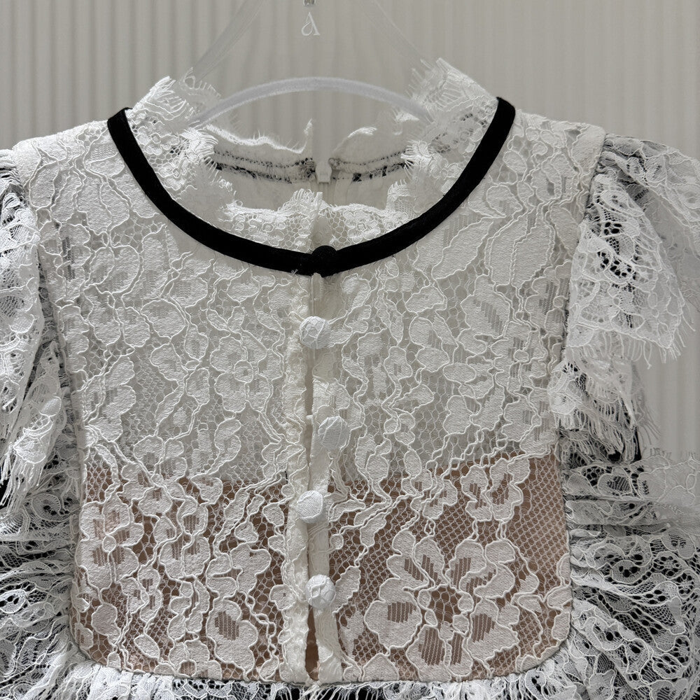 【dress】レースドッキングミニワンピース   N3760