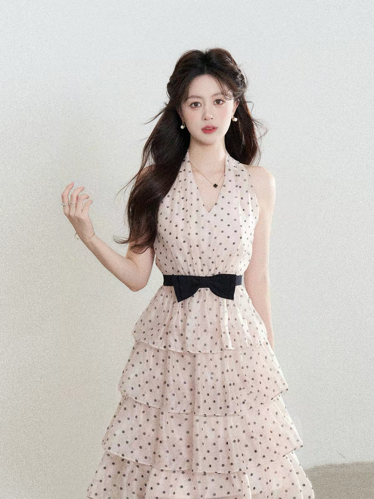 【dress】ドットティアードミニワンピース＆ロングワンピース   N3762