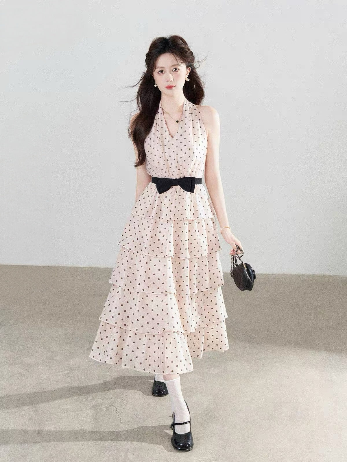【dress】ドットティアードミニワンピース＆ロングワンピース   N3762