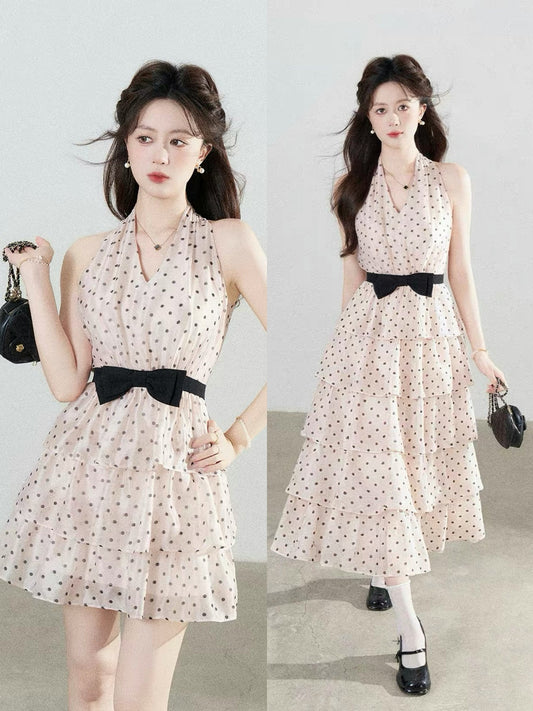 【dress】ドットティアードミニワンピース＆ロングワンピース   N3762