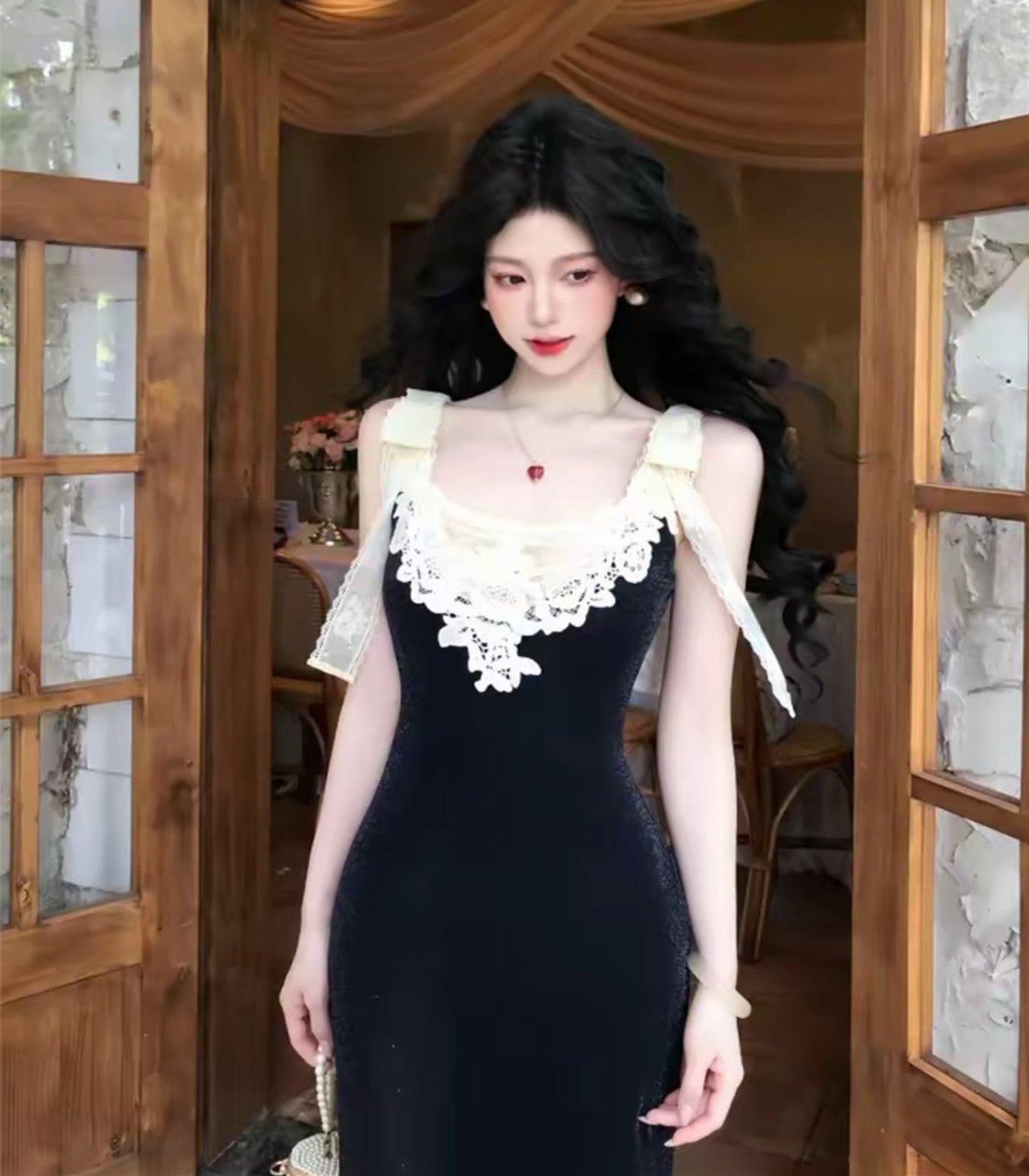 【dress】レースドッキングマーメイドワンピース   N3763