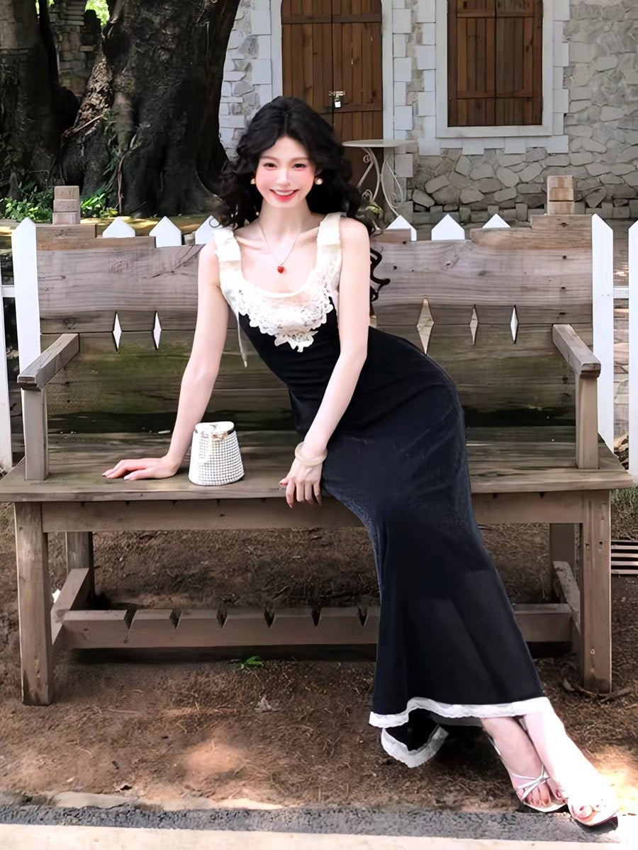 【dress】レースドッキングマーメイドワンピース   N3763