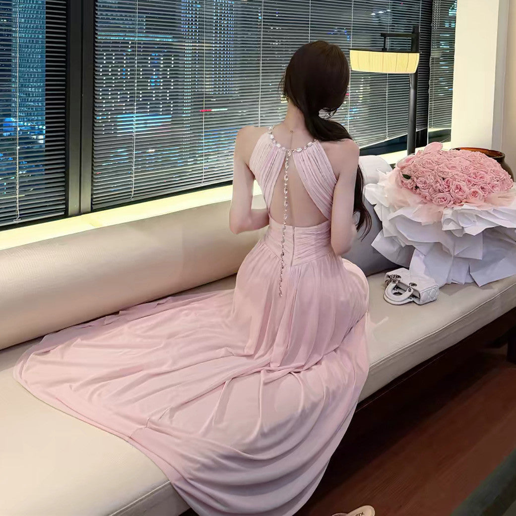 【dress】バックビジューホルターネックワンピース   N3765