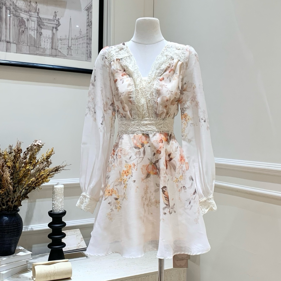 【dress】レースドッキングフラワーミニワンピース   K0629