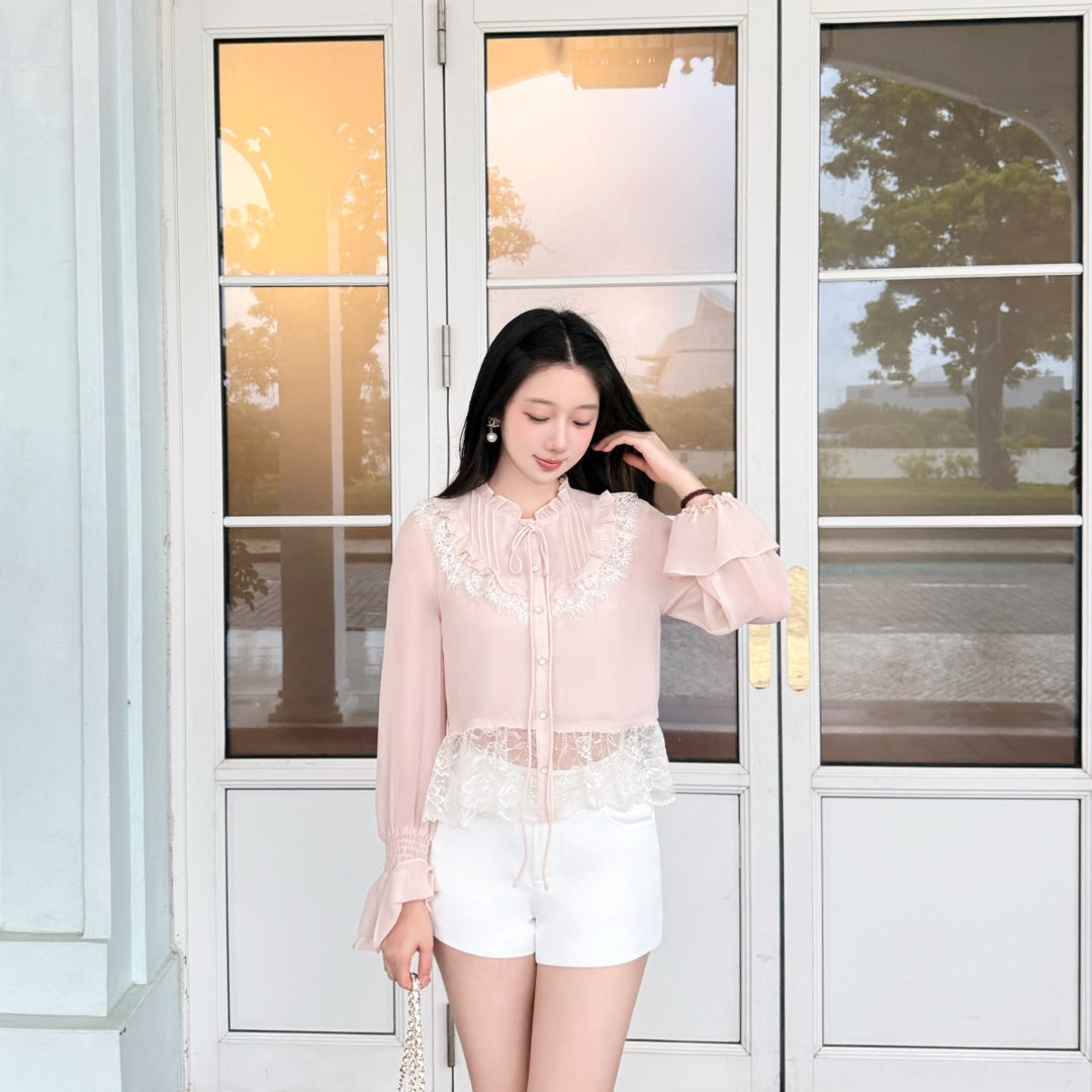 【tops】レースドッキングブラウス K0633