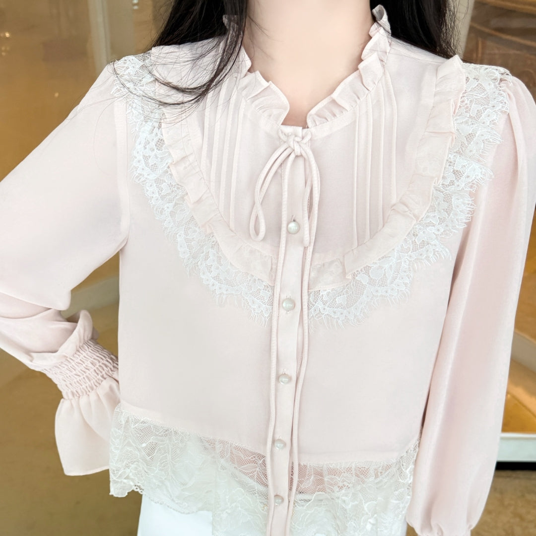 【tops】レースドッキングブラウス K0633