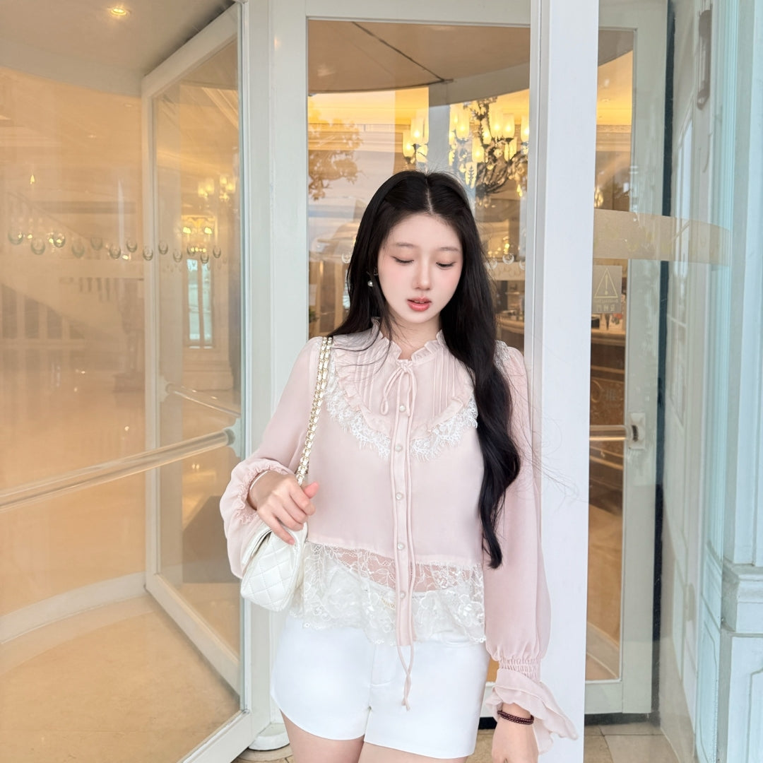 【tops】レースドッキングブラウス K0633