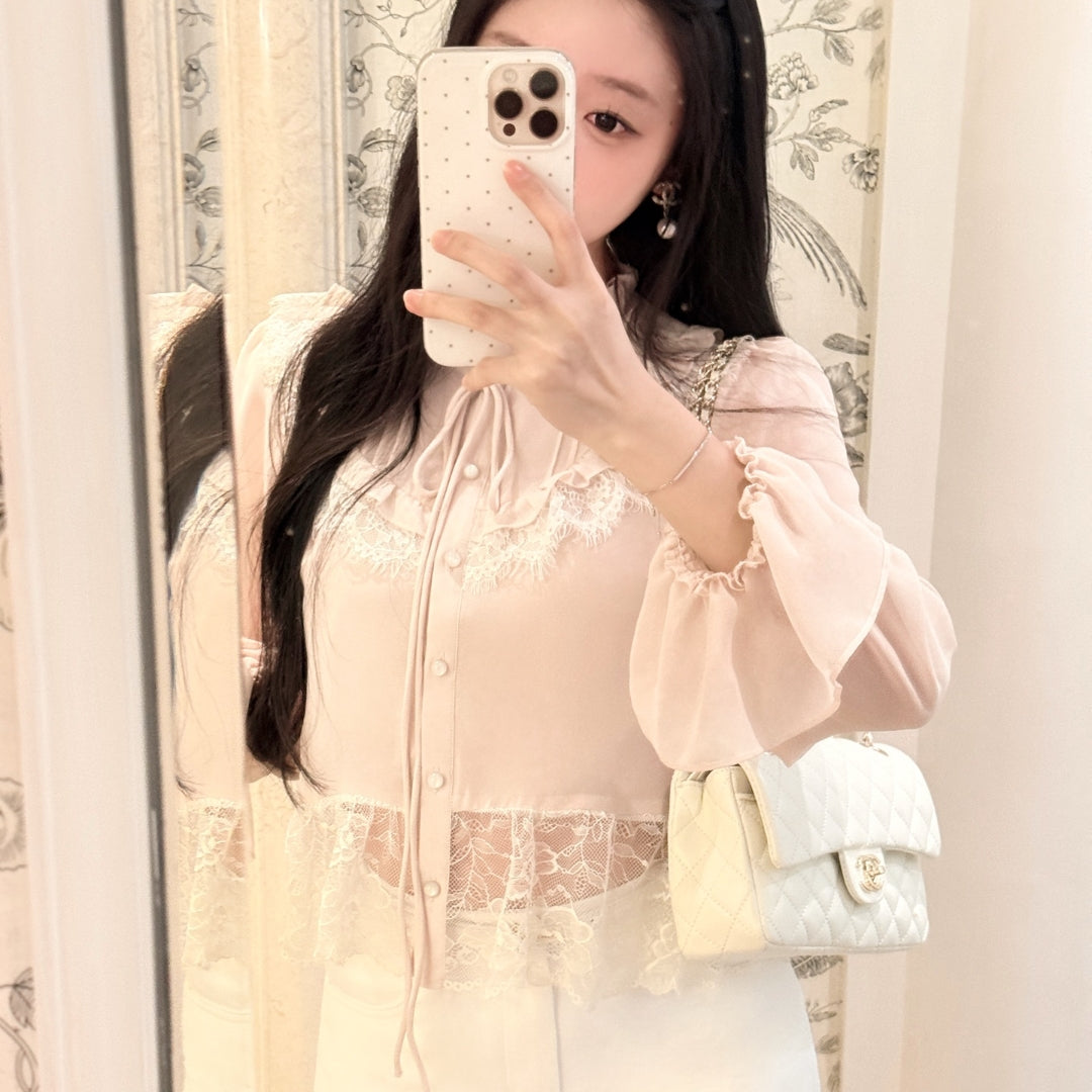 【tops】レースドッキングブラウス K0633