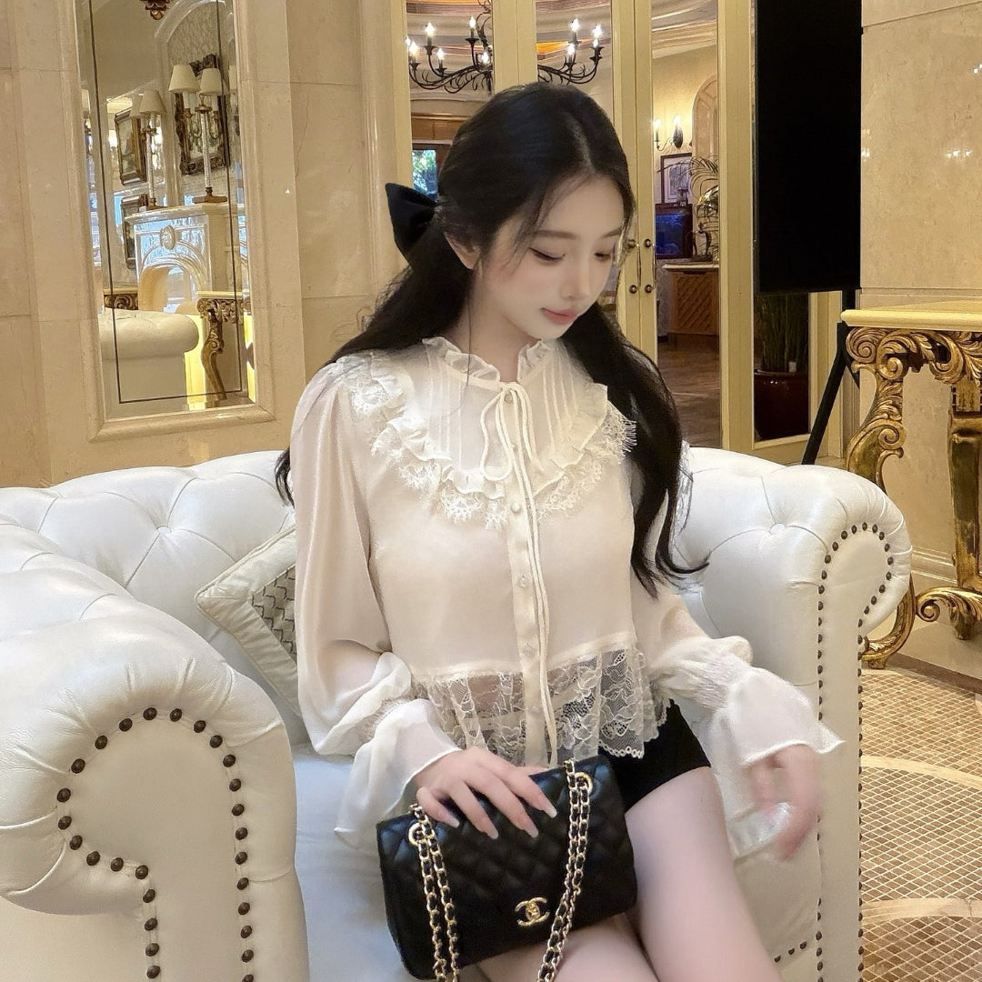 【tops】レースドッキングブラウス K0633