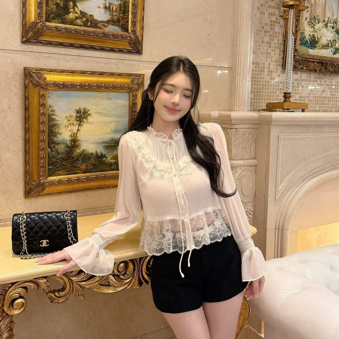【tops】レースドッキングブラウス K0633