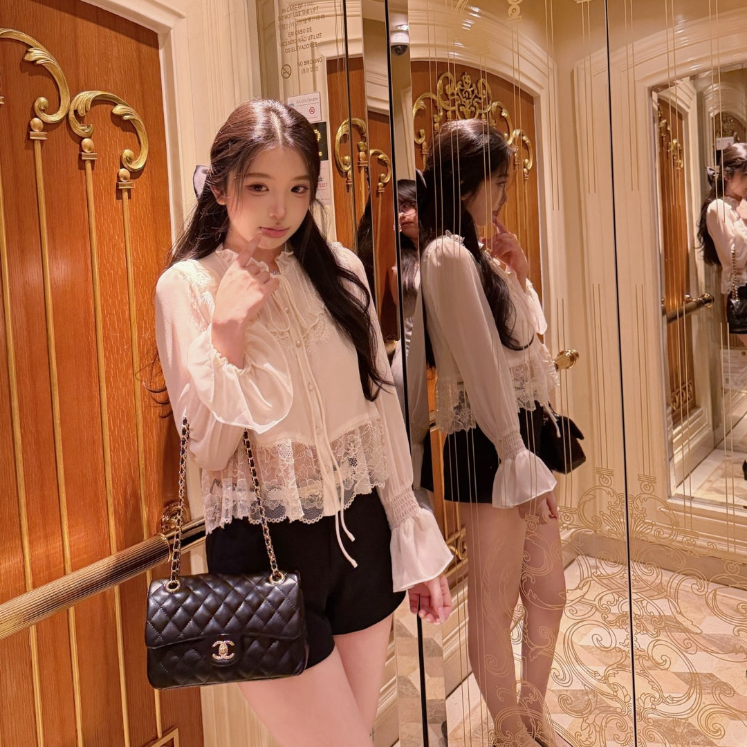 【tops】レースドッキングブラウス K0633