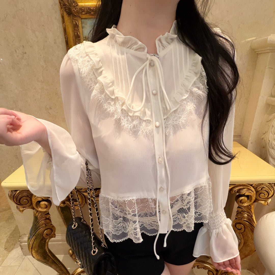 【tops】レースドッキングブラウス K0633