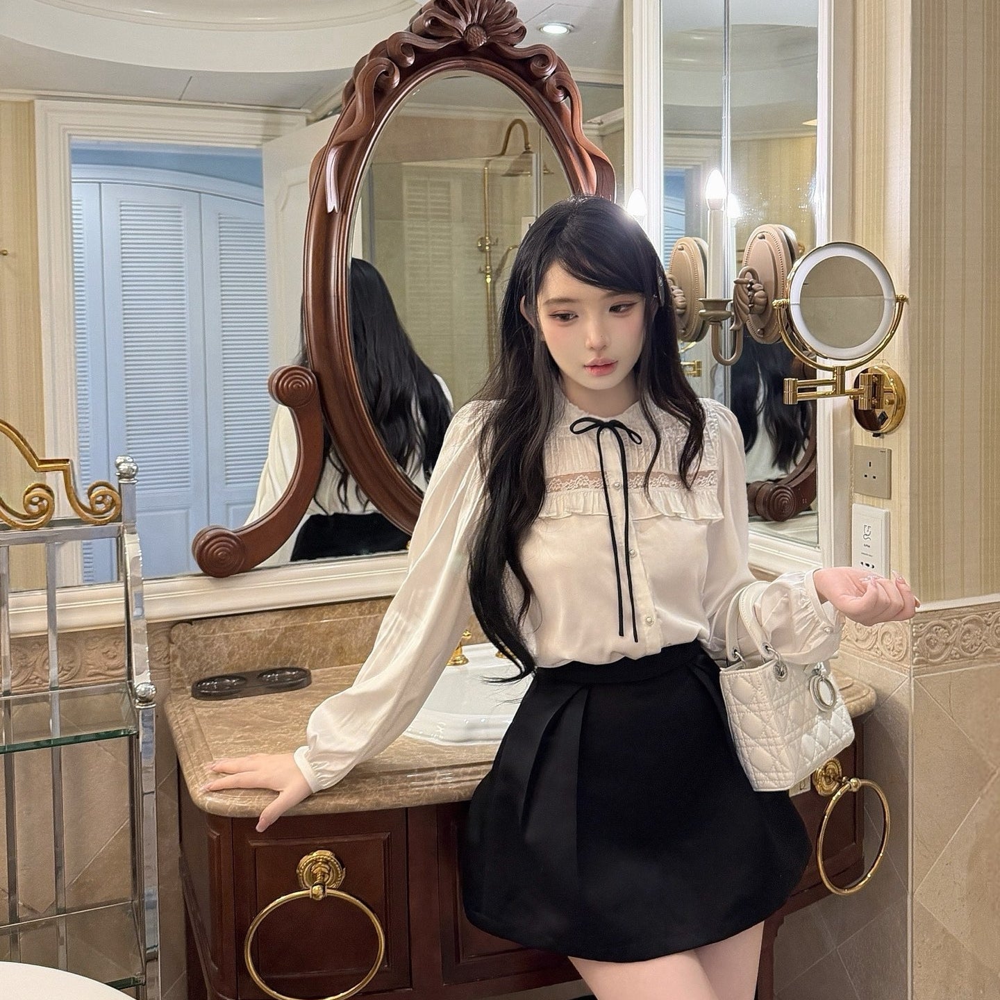 【tops】リボンブラウス K0634