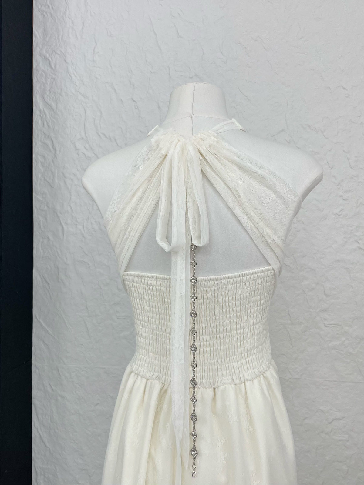 【dress】バックリボンチェーンレースワンピース   N3778