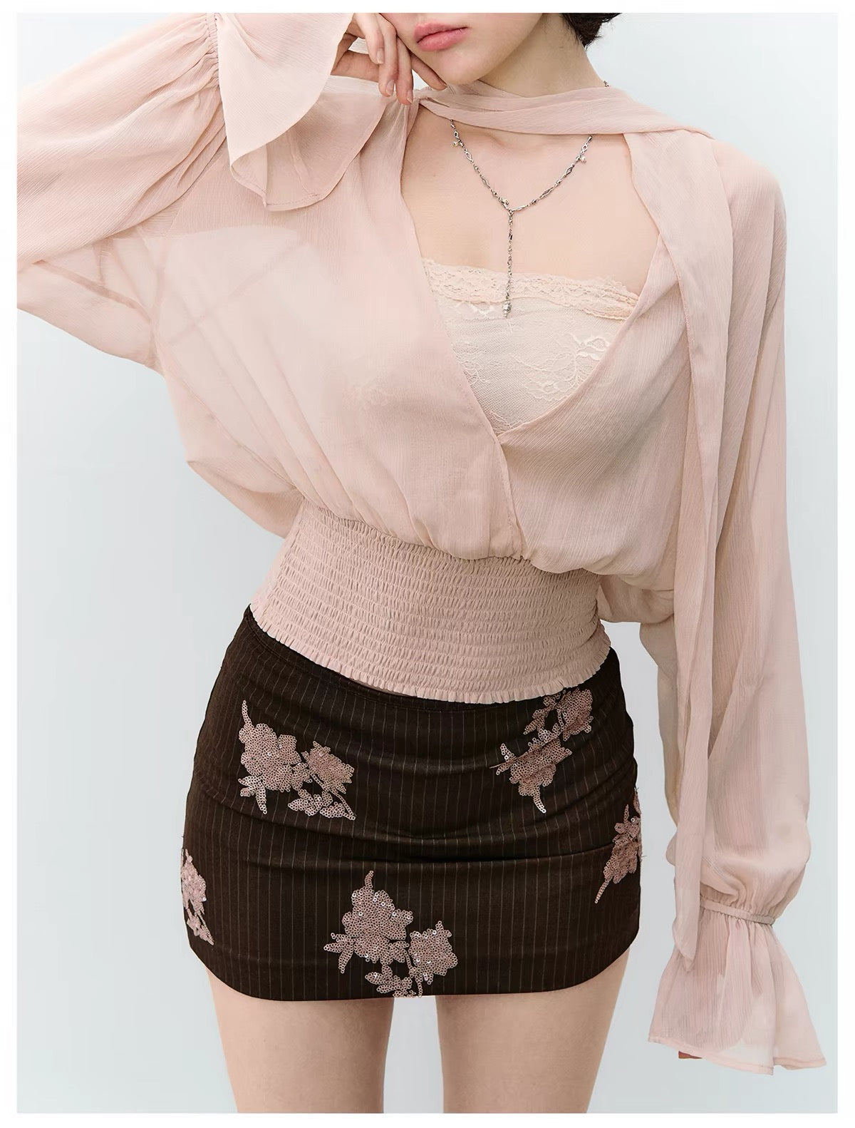 【tops】2WAYシアーブラウス  N3786