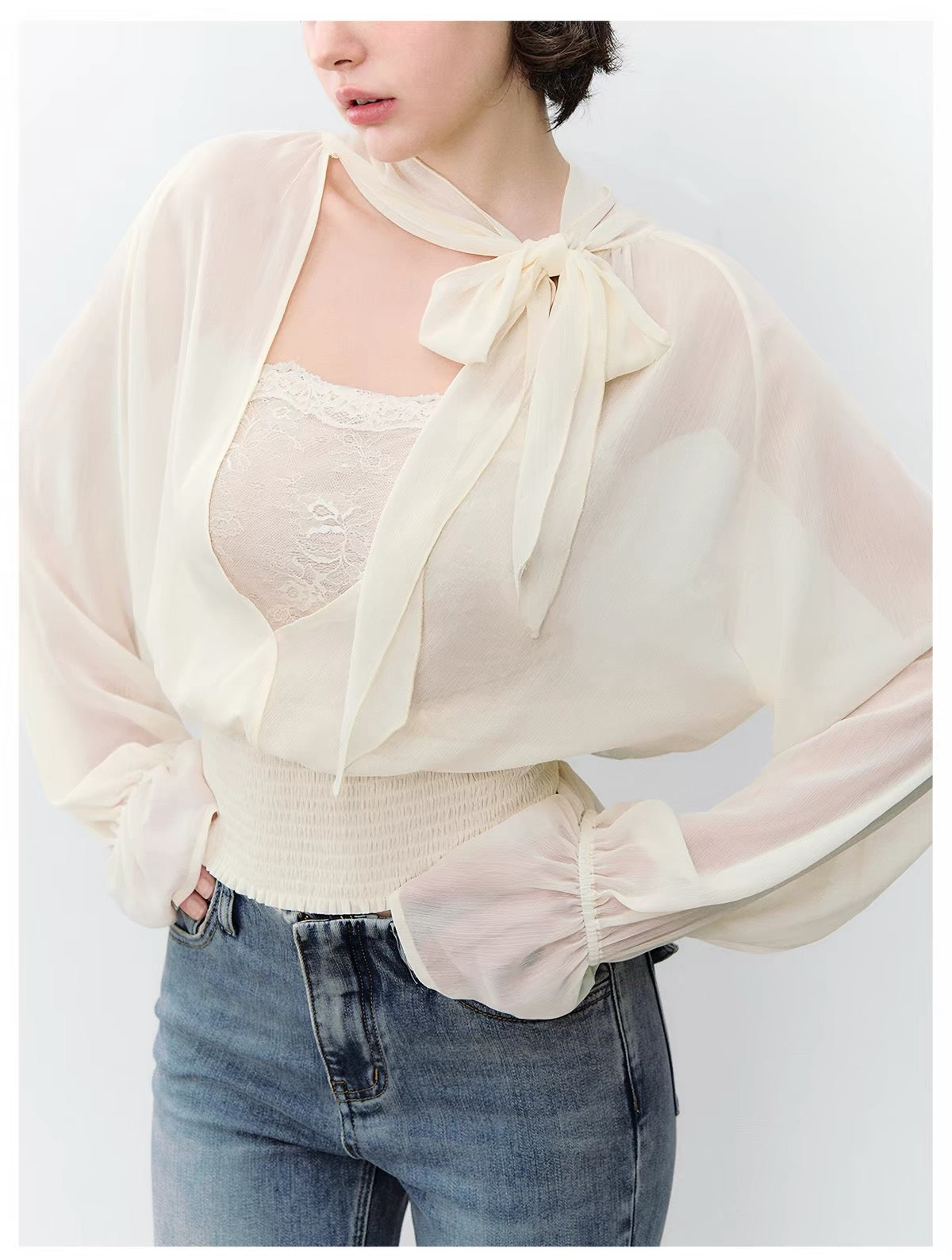 【tops】2WAYシアーブラウス  N3786