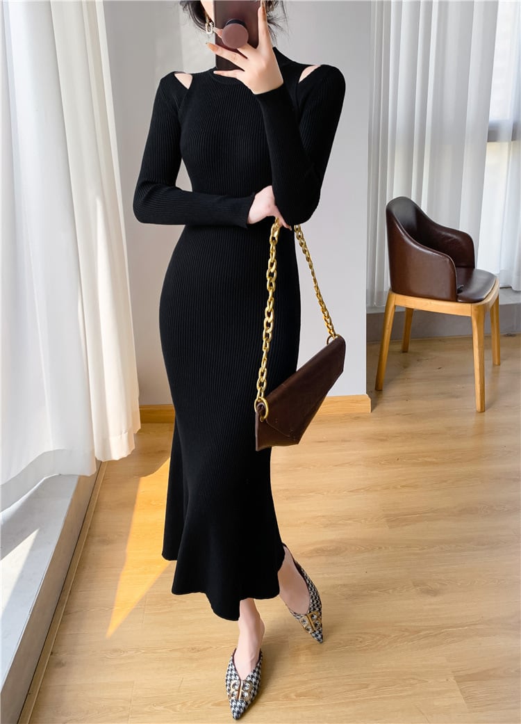 【dress】マーメイドニットワンピース　M28019