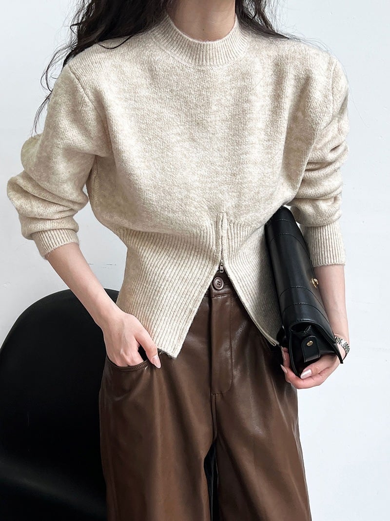 【tops】ファスナーニットセーター　M25667