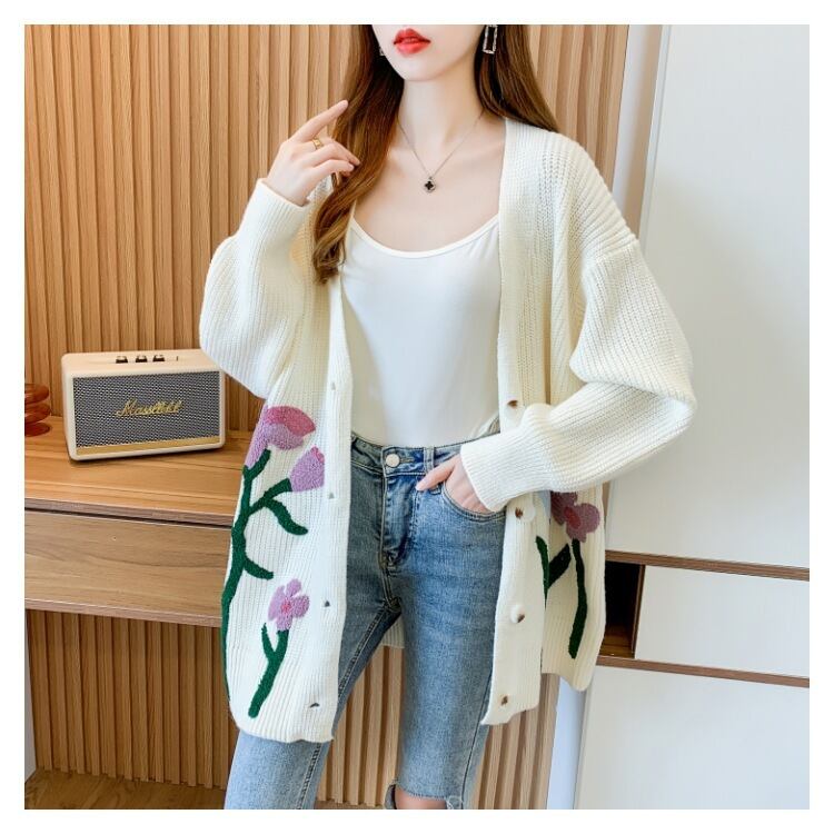 【outer】Vネックニットカーデ　M18404