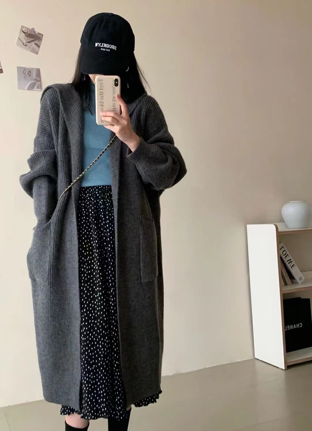 【outer】ロング丈ニットカーデ　M25571