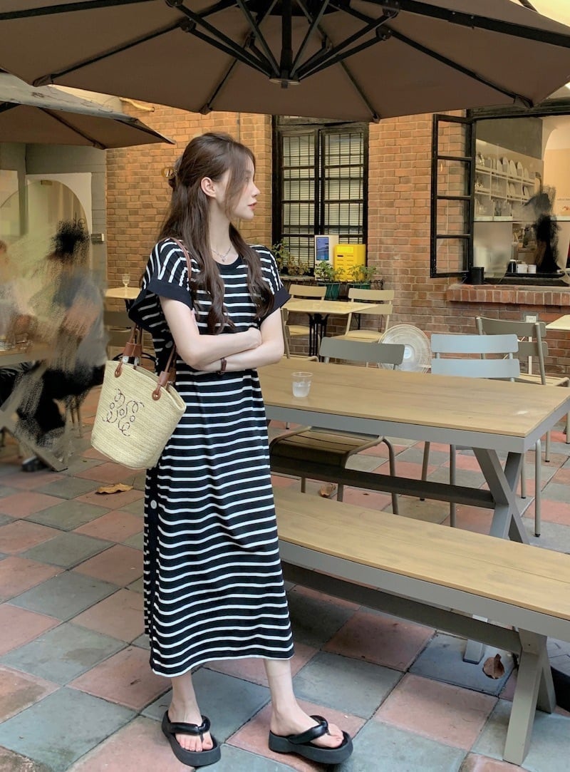 【dress】ボーダー柄ワンピース　M25123